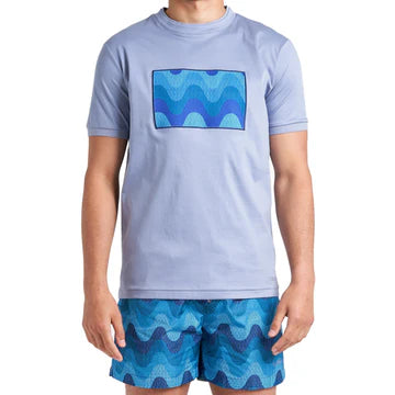 Lanka Blue Waves T-Shirt - Steel Blue